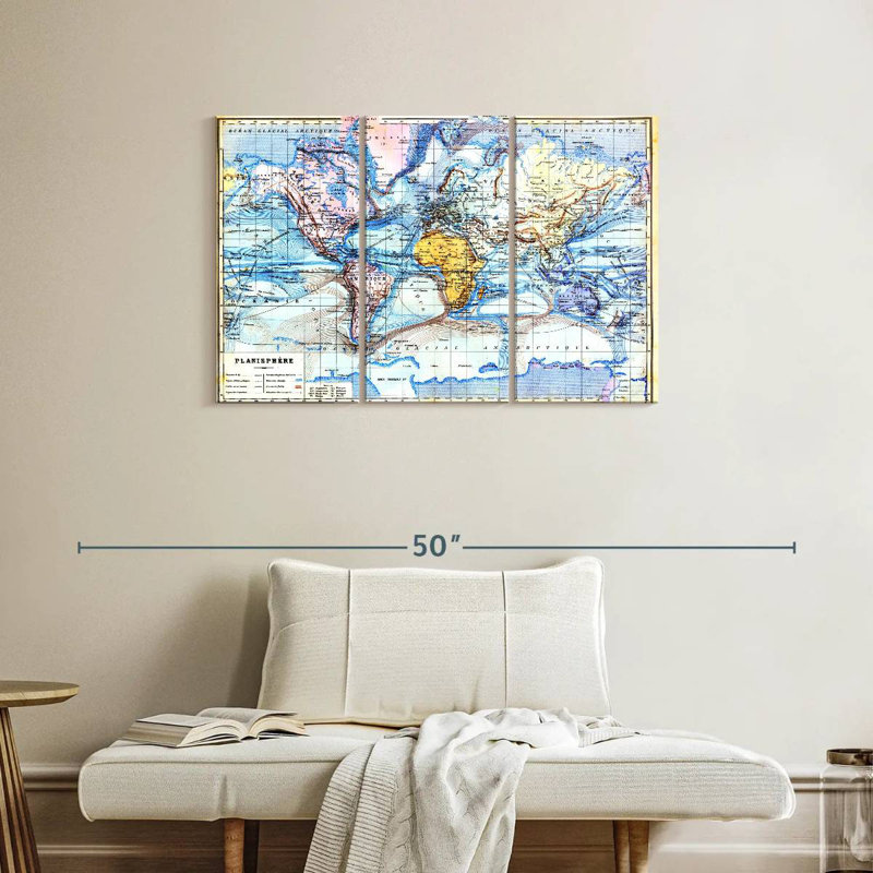 Aletra Planisphere Old Map, 24" H x 38" W