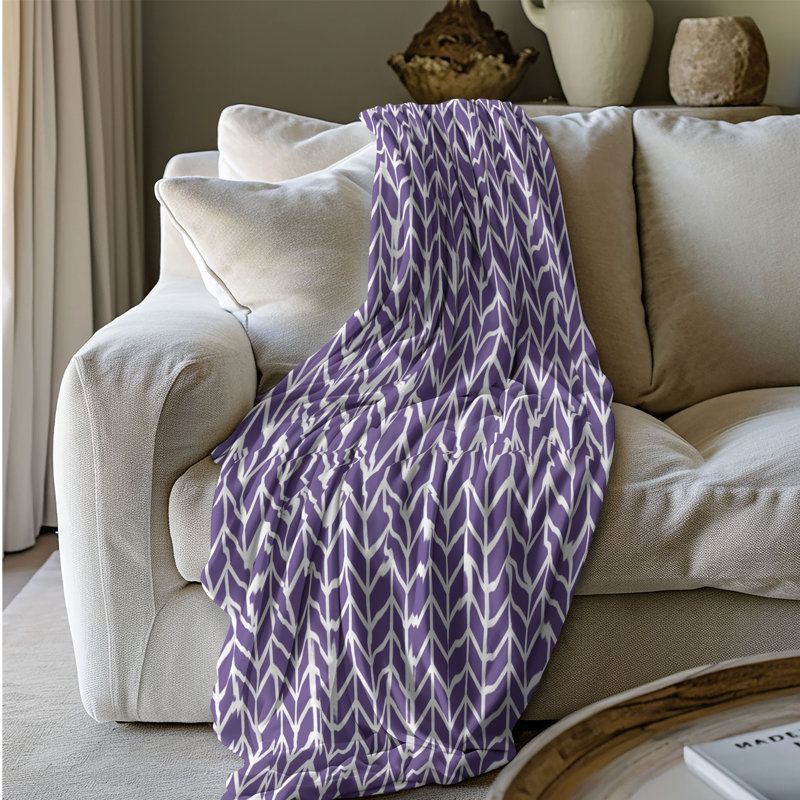 Mauve, orange, élégance - couverture Sherpa de qualité supérieure 1 pièce, L 50 po x L 60 po