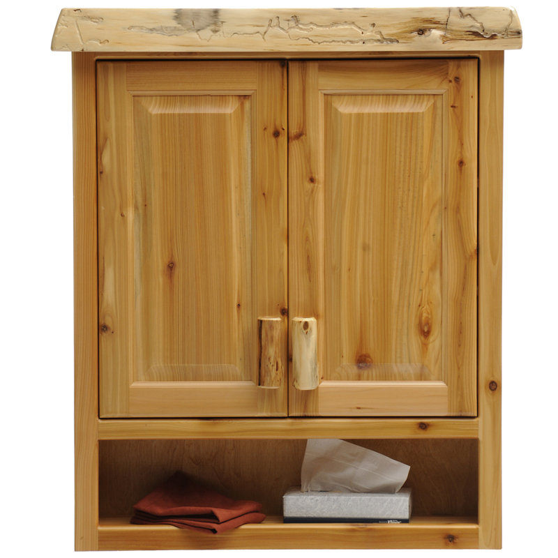 Fireside Lodge Cedar Log Toilet Topper Cabinet - Natural