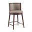 Tabouret de comptoir en similicuir Evalyn avec pieds en bois de hêtre-2027205749