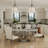 Luxury 64 Inch Faux Marble Dining Room Table With Mirrored U Shaped Base-105529710