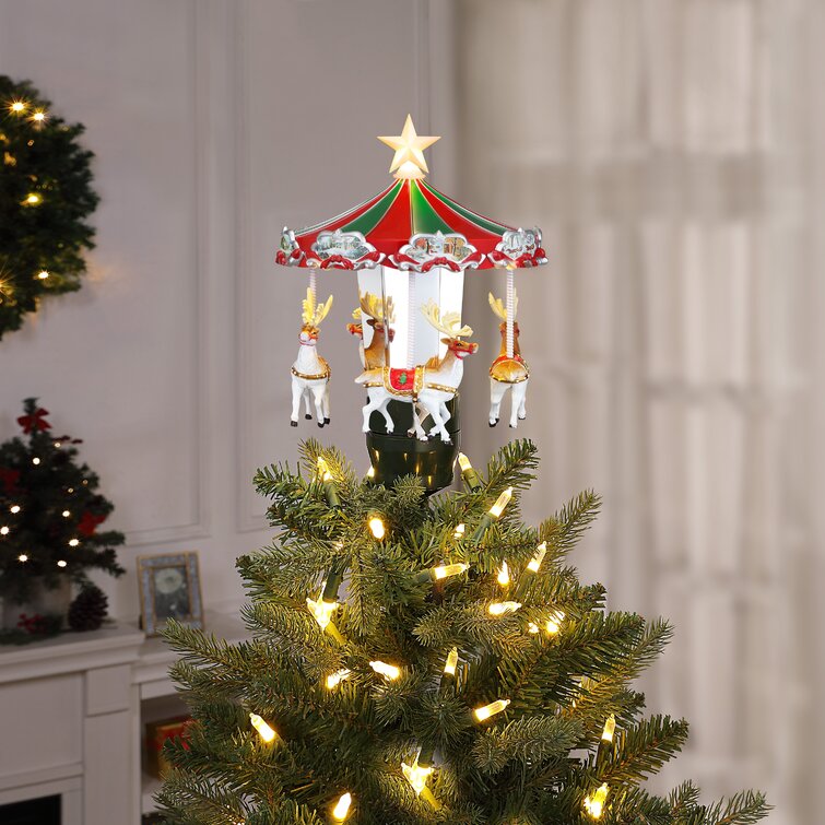 As Is Mr. Christmas 16 Animated Ceramic Tree White Santa 