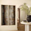 Décoration murale moderne avec un motif géométrique abstrait rustique brun et noir aux formes neutres et industrielles – Ensemble de 2 impressions sur toile encadrées 60 po x 20 po x 2-134738933-134738931