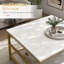 HOMcom, ensemble de 2 tables basses rectangulaires et rondes à 2 rangées avec tablettes de rangement, plateau en faux marbre et structure en acier, table d'appoint de canapé pour le salon, blanc
