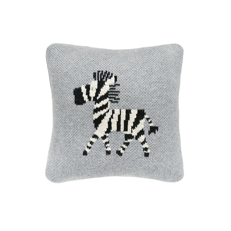 Zebra Knitted Throw Pillow