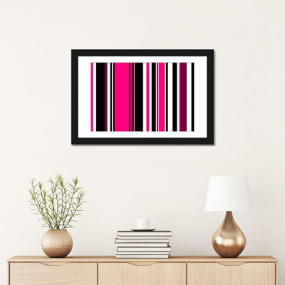 Falsterbo " Striped Deep Pink On Black "