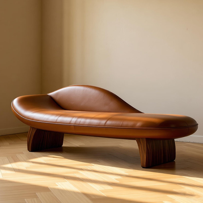 Chaise longue simple incurvée de style américain