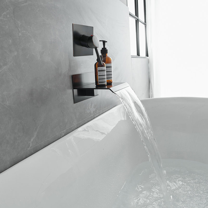 Oil Rubbed Bronze Wall Mount Waterfall Tub Faucet