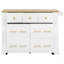 Îlot de cuisine spacieux à 6 tiroirs avec poubelle coulissante, abattant et prise de courant pour un rangement et une commodité améliorés-508159266