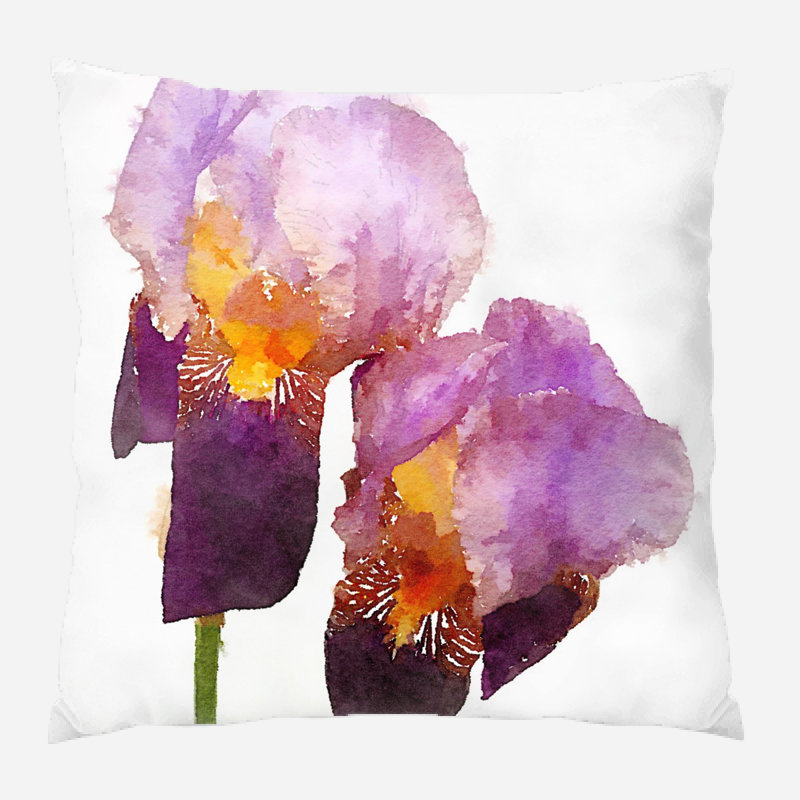 Coussin décoratif fleur Burrill, Microsuède, Intérieur