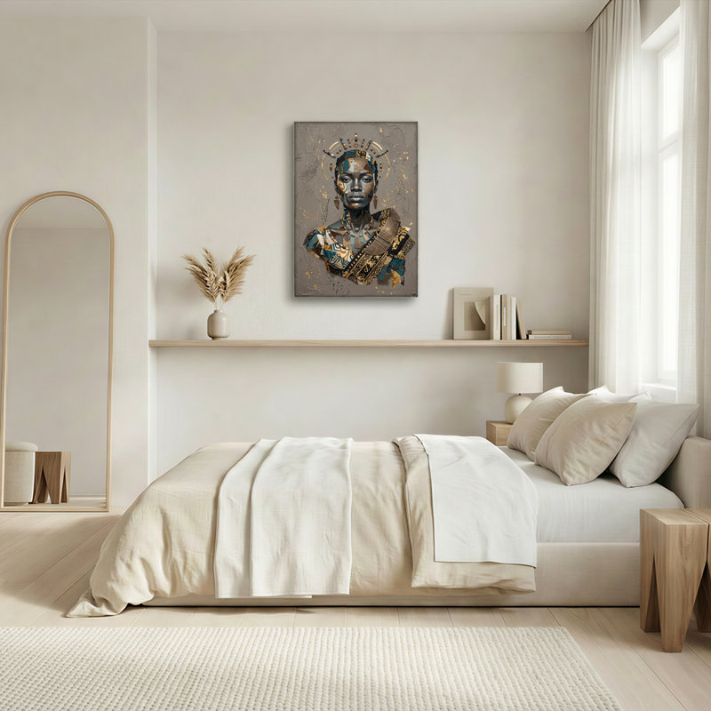 Art africain, art mural sur toile, ensemble de 1, Toile tendue, H 24 po x l 16 po