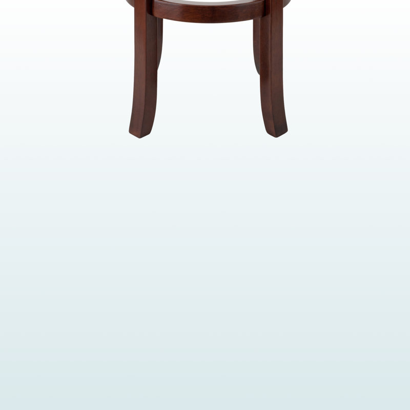 Maria Black and Brown Swivel Bar Stool with Cushion, 29.98'' H X 16.67'' W X 16.67'' D