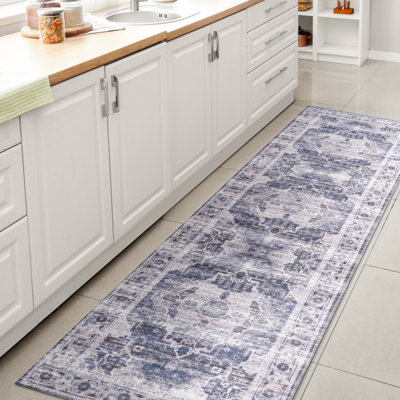 Tapis bleu marine / crème Alanya