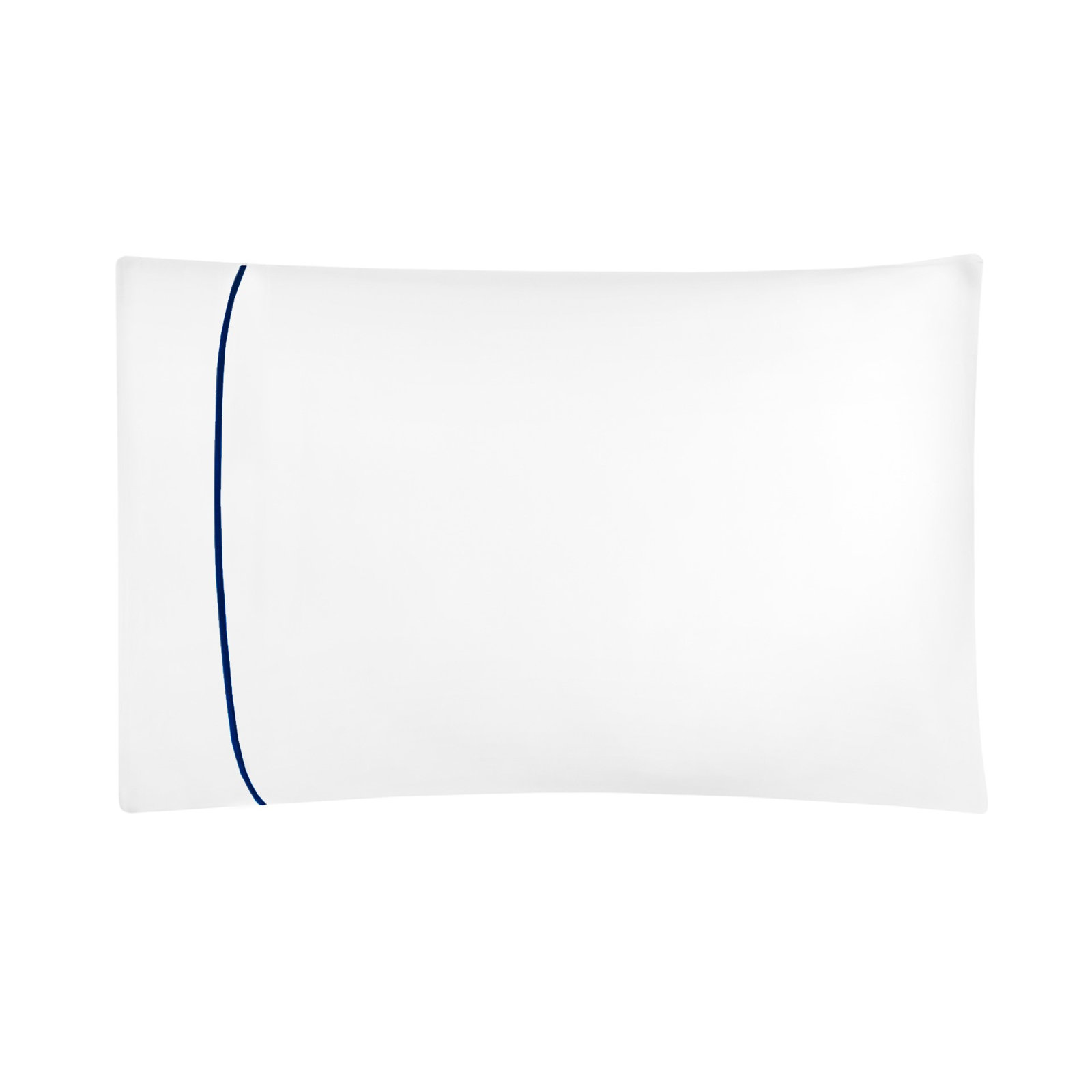 Classic Hotel 100% Cotton Percale - Set of 2, Standard, White/Navy