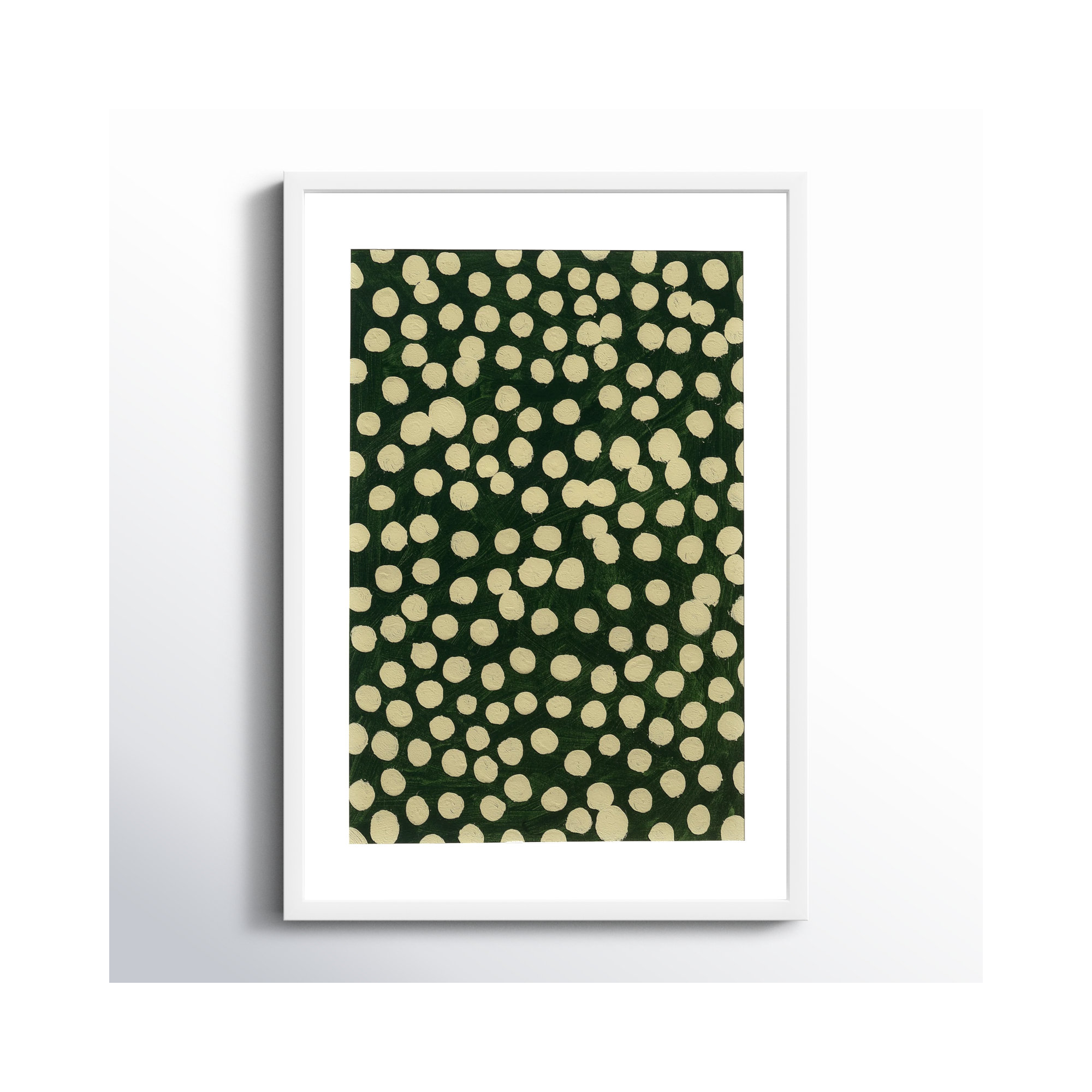 Lichen On Winter Green by Michela Sorrentino, 20" H x 14" W x 1.25" D, White