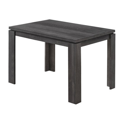 Table rectangulaire contemporaine 48 ", stratifié noir, matériaux pour une utilisation à long terme de cuisine moderne, pouvant accueillir jusqu'à 4 personnes