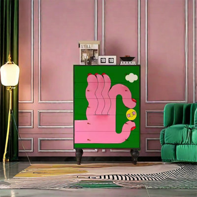 Armoire de rangement durable à plusieurs tiroirs avec cadre en noyer