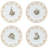 Noritake Holly & Berry Gold Set Of 4 Assorted Appetizer Plates, 6-1/4"