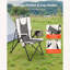 Chaise de camping pliante - 3 positions inclinables, haut dossier, capacité de 260 lb