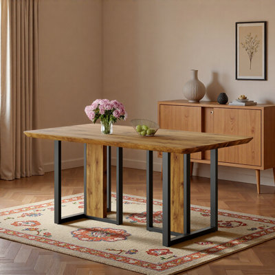 Modern Minimalism And Luxurious Wood Rectangular Patterned Dining Table. The Computer Desk. Dining Tables Are Used In The Dining Room, Living Room.67