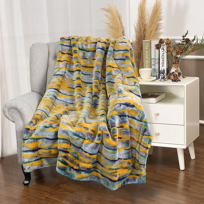 Hand Woven Throw Blanket, Teal