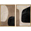 Forme Mid-Century «brun chaud et noir délavé, lignes abstraites, images murales modernes minimalistes neutres, impression sur toile encadrée 2 pièces, 16 x 24 x 2, 24 x 36 x 2-92285704-92285703-119463644