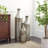 Haroun Metal Handmade Tall Galvanized Floor Decorative Gray Vase with Studs Set