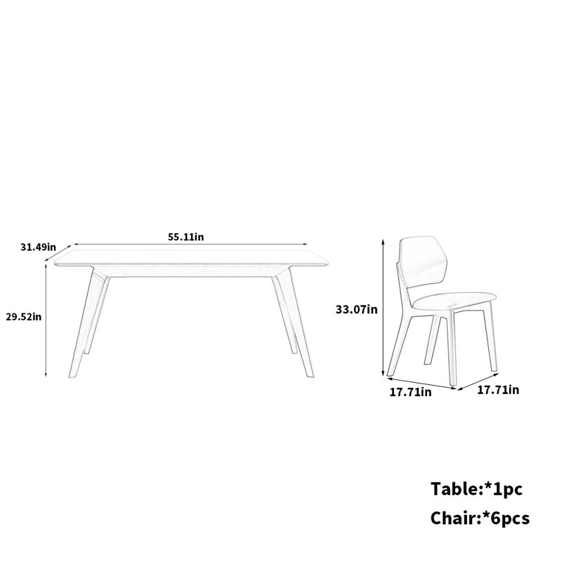 Élégantes chaises en chêne blanc, H 29,52 po x L 55,11 po x l 31,49 po
