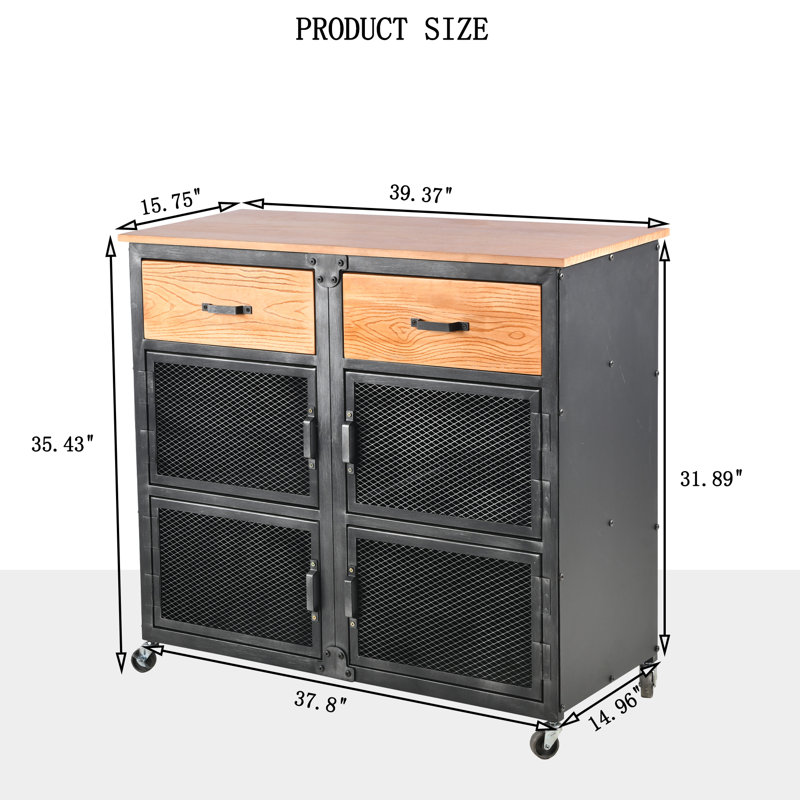 Kerbi Accent Cabinet, Light Brown/Silver
