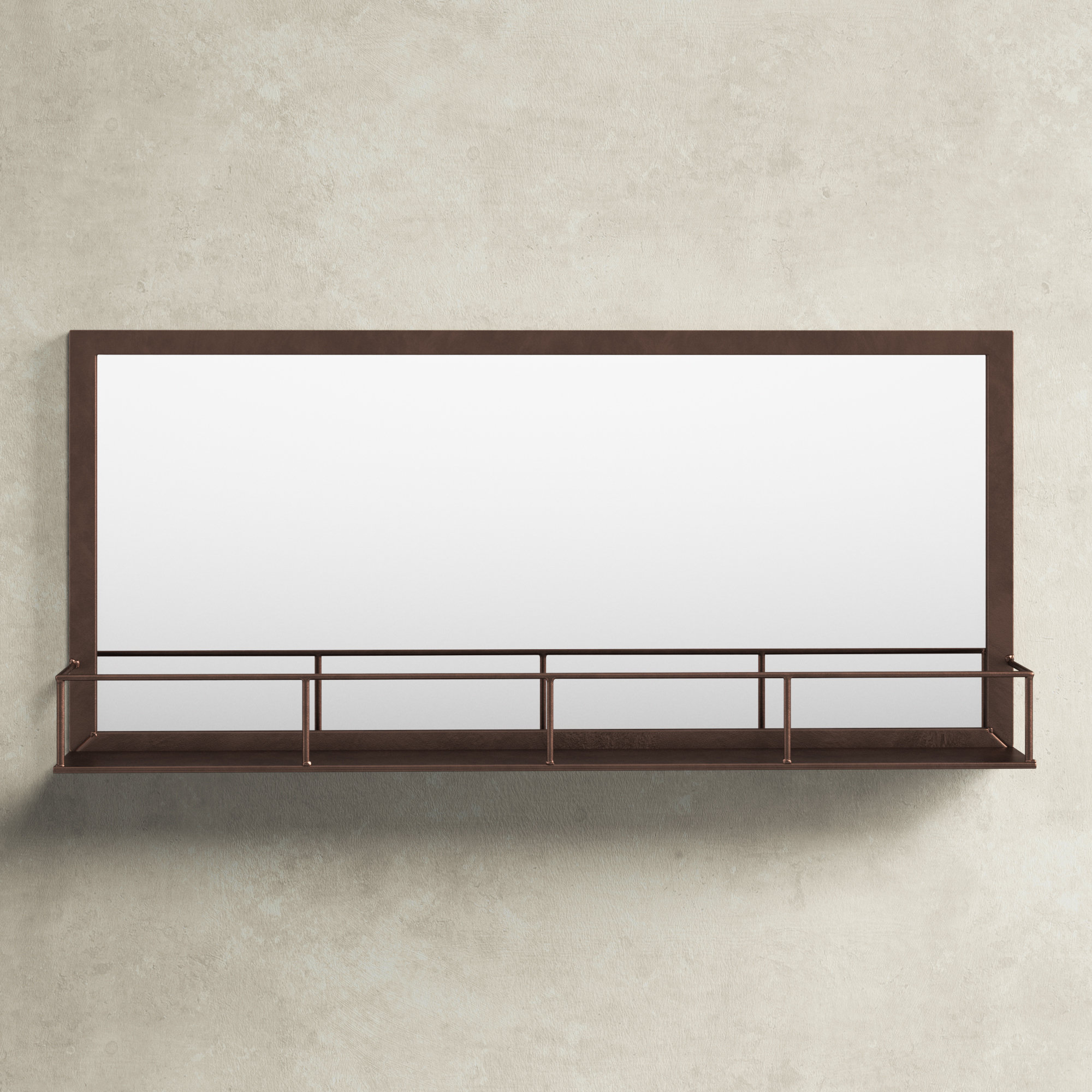 Birch Lane™ Henson Metal Rectangle Wall Mirror with Shelves & Reviews