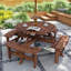 8-Seater Carbonized Wood Garden Dining Set 
