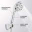 High Pressure 12" Dual Shower Head Combo – Rain Shower with Handheld, 10 Spray Modes, L-Shaped Extension Arm & Adjustable Height Rod, Chrome Finish