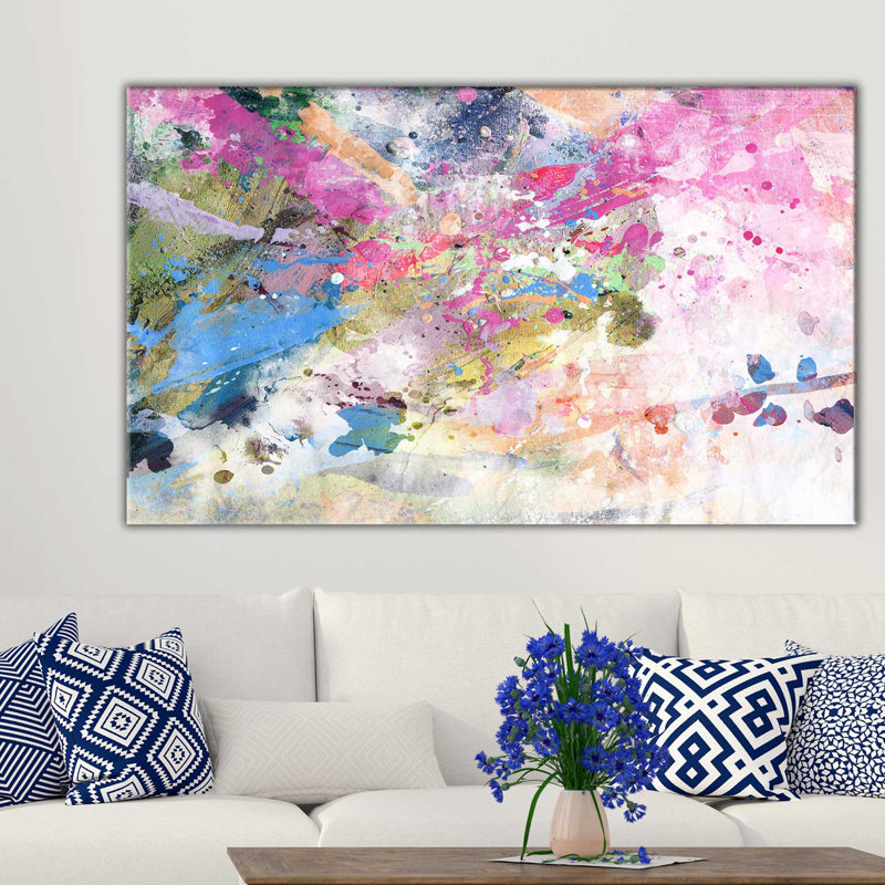 «Pastel Pretty», reproduction de peinture acrylique sur toile tendue, H 18 po x l 30 po x P 1 po