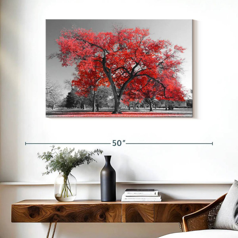 " Red Tree Canvas Print ", 26" H x 39" W x 1.25" D