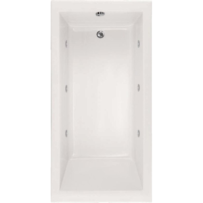 Lacey 72'' x 36'' Acrylic Bathtub, White, Polished Nickel