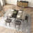 55.11'' -70.86"Retro Rectangular Stretch Dining Table-1799762202
