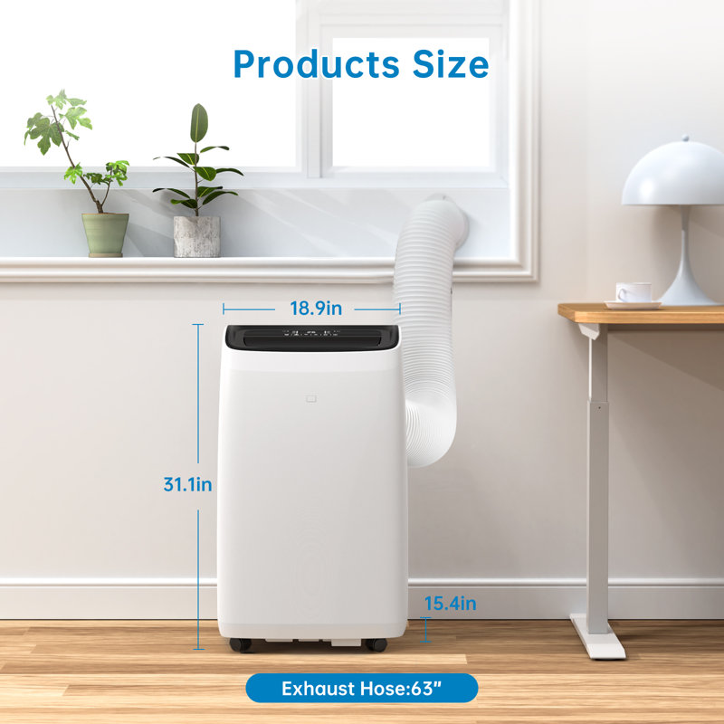 14000 BTU Air Conditioner, with Remote, Pipe Cools, Window kit to 750 Sq. Ft with Follow Function