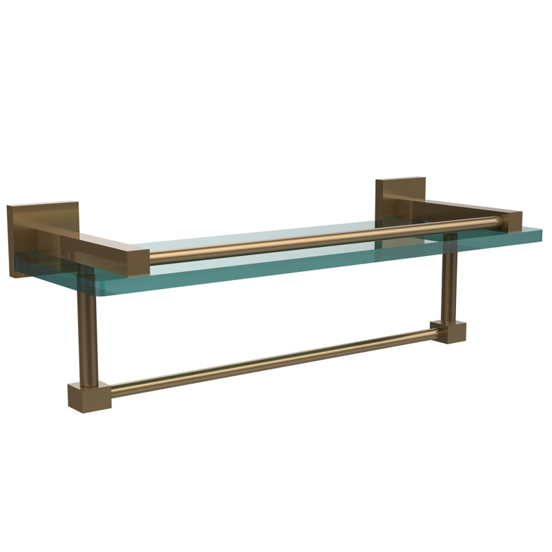 Haranu Bracket Shelf with Towel Bar, Brushed Bronze