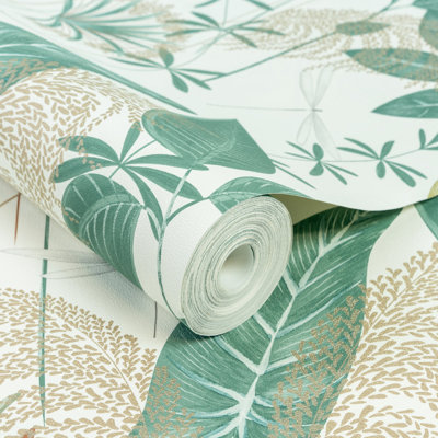 Arcadia Collection Branched Leaves Wallpaper Roll