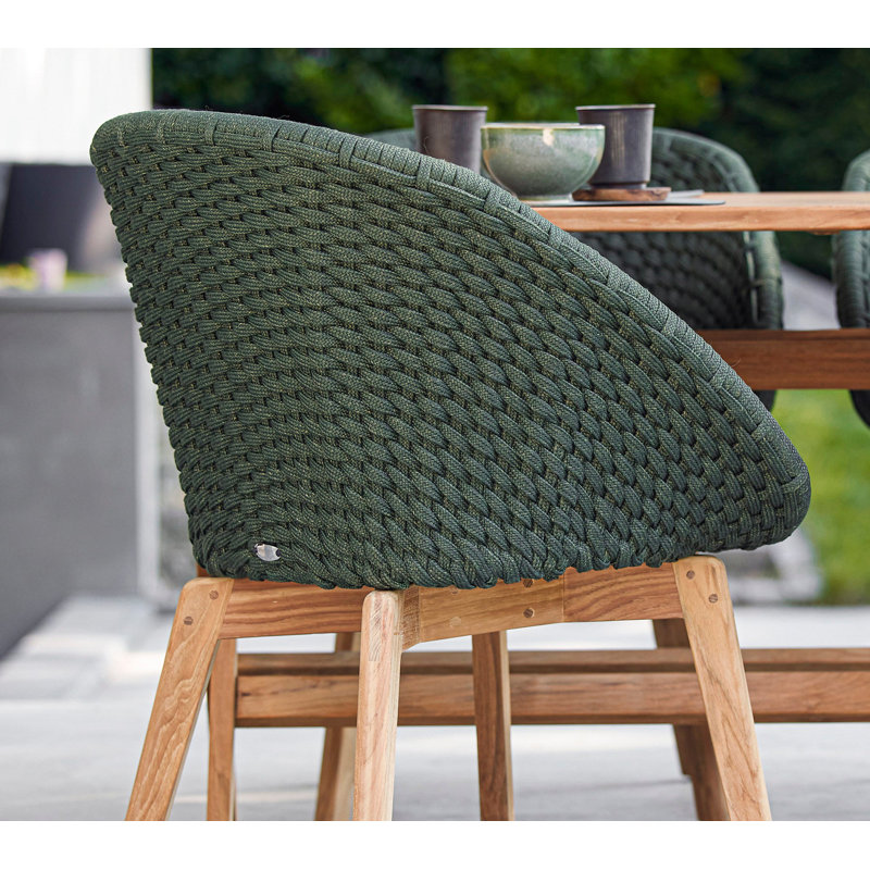 Peacock Chair with Teak Legs, Dark Green, Dark Green
