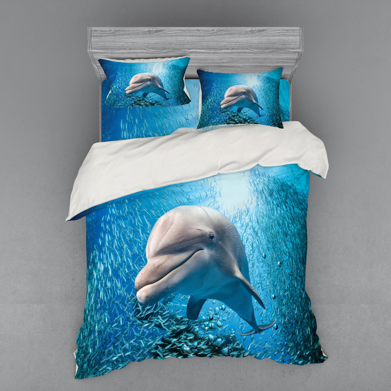 Ensemble de housse de couette sea animaux, Housse de couette grand + 3 pièces supplémentair