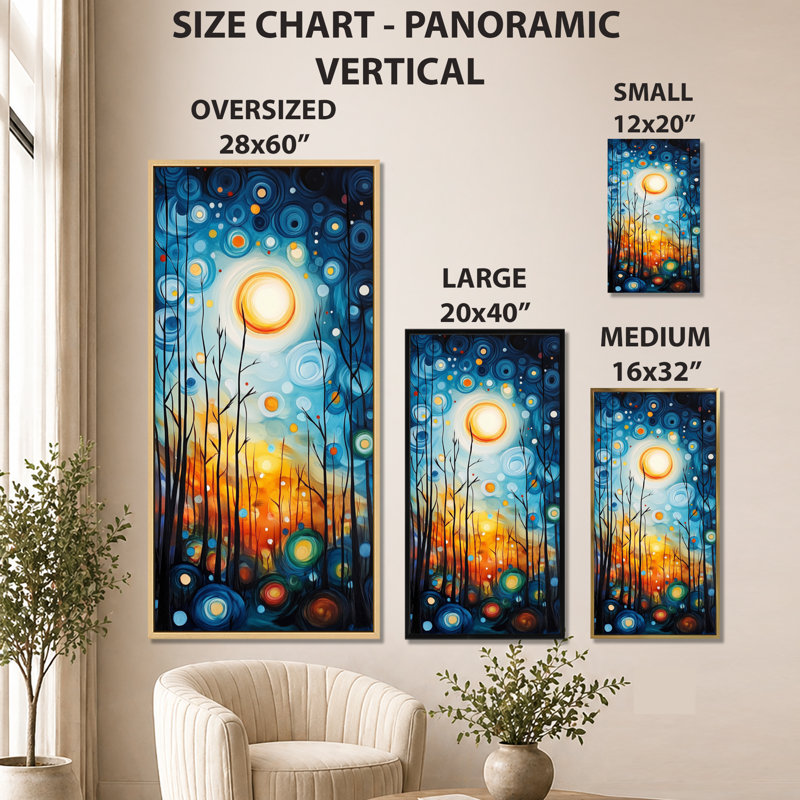 «Blue Yellow Bronwen II - Blue Serene», reproduction d'art sur toile, 40" H x 20" W, Cadre flottant noir