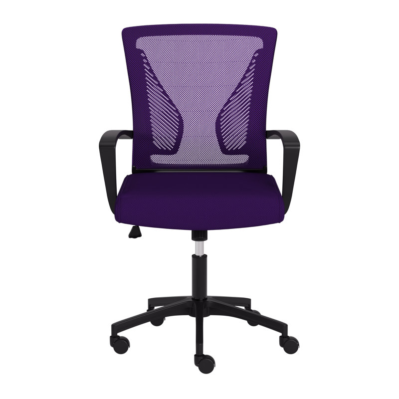 Lateasa Mesh Ergonomic Task Office Chair, Purple, Black