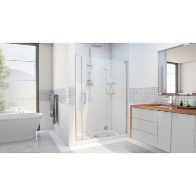 Porte de douche à charnière sans cadre Unidoor-X avec technologie ClearMax ™