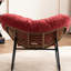 Chaise berçante en chenille de couleur rouge pour une utilisation intérieure et extérieure - multifonctionnelle, lecture idéale, regarder des films, détente, avec structure en métal confortable, design ergonomique décoratif-121092435