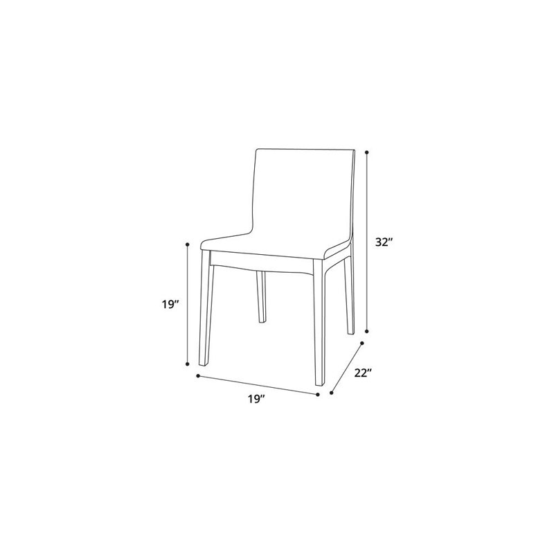 Enna Leather Dining Chair, Dove Gray Eco Leather / Walnut