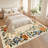 5'x7' Floral Wreath Area Rug, Washable Non Slip Non Shedding Low Pile Stain Resistant Foldable Soft Carpet for Entryway Kitchen Bathroom Beige-1013894704-1013894711