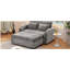 Causeuse à dossier ajustable en velours de 61,6 po, 2 coussins, porte-gobelet, port USB, gris, convient au salon, à l’appartement-1146394921