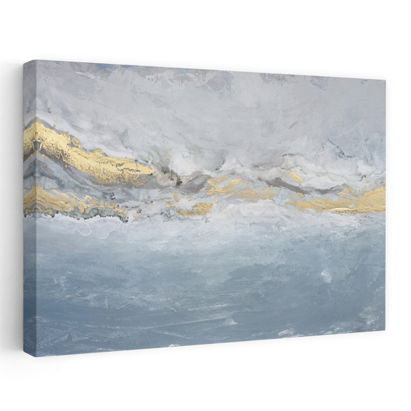 Art contemporain contemporain abstrait paysage marin, H 16 po x l 24 po