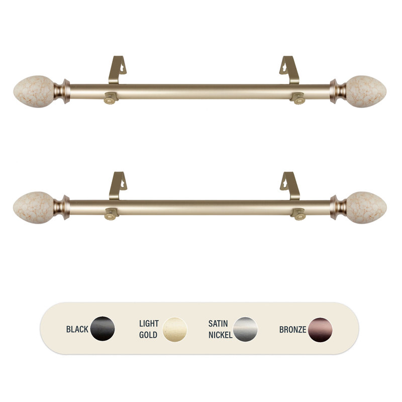 Adjustable Single Curtain Rod, Gold